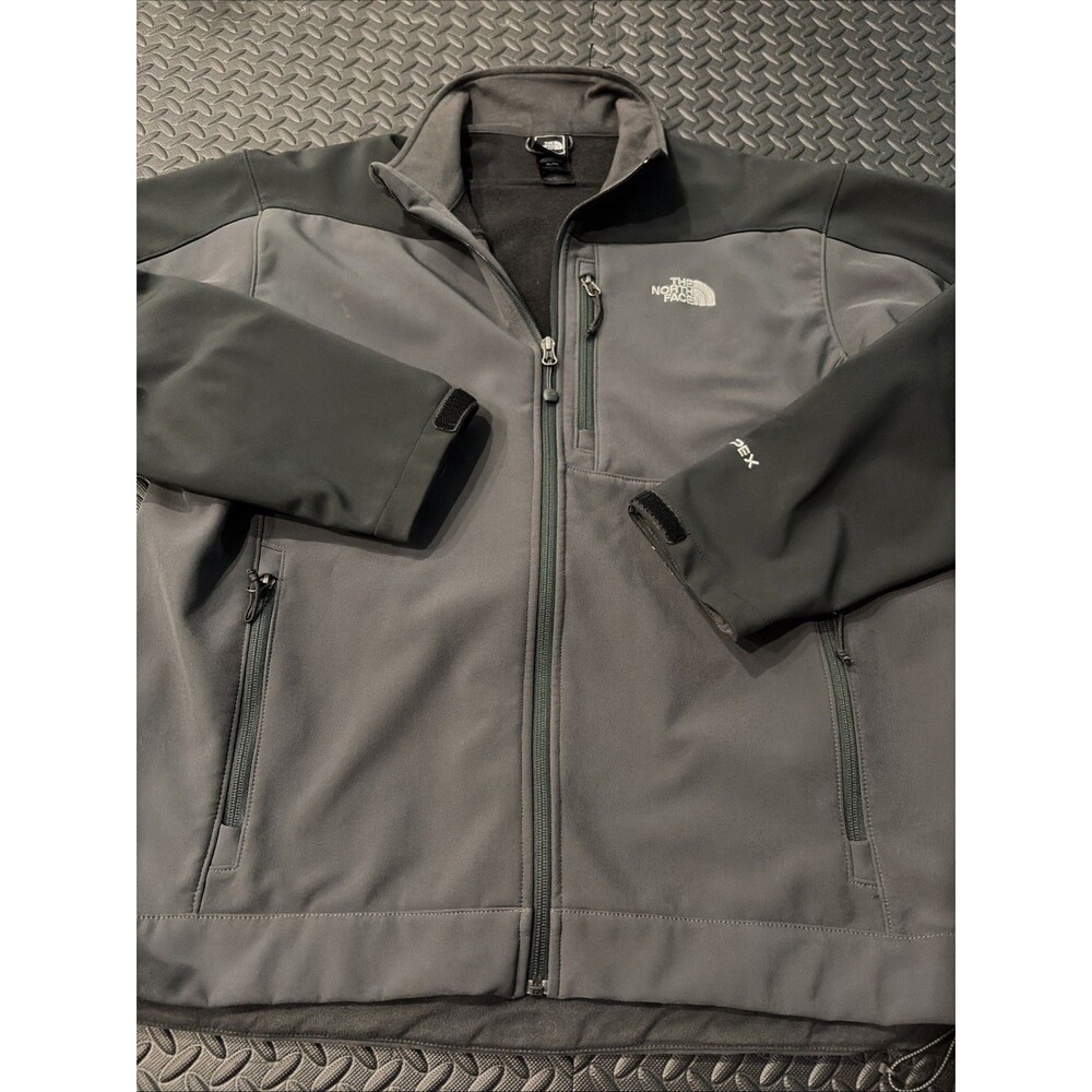 The North Face TNF APEX Black Gray Full Zip Rain Jacket Men Sz XL golf outdoors